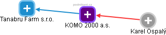 KOMO 2000 a.s. - náhled vizuálního zobrazení vztahů obchodního rejstříku