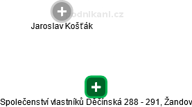 Společenství vlastníků Děčínská 288 - 291, Žandov - náhled vizuálního zobrazení vztahů obchodního rejstříku