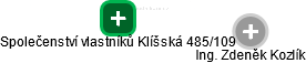 Společenství vlastníků Klíšská 485/109 - náhled vizuálního zobrazení vztahů obchodního rejstříku