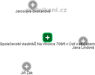 Společenství vlastníků Na Vlnovce 709/5 v Ústí nad Labem - náhled vizuálního zobrazení vztahů obchodního rejstříku