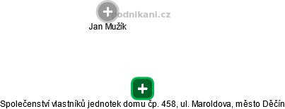 Společenství vlastníků jednotek domu čp. 458, ul. Maroldova, město Děčín - náhled vizuálního zobrazení vztahů obchodního rejstříku