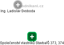 Společenství vlastníků Stavbařů 373, 374 - náhled vizuálního zobrazení vztahů obchodního rejstříku