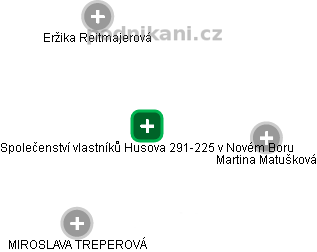 Společenství vlastníků Husova 291-225 v Novém Boru - náhled vizuálního zobrazení vztahů obchodního rejstříku