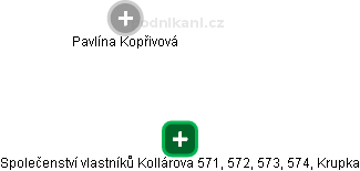 Společenství vlastníků Kollárova 571, 572, 573, 574, Krupka - náhled vizuálního zobrazení vztahů obchodního rejstříku