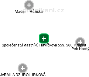 Společenství vlastníků Havlíčkova 559, 560, Krupka - náhled vizuálního zobrazení vztahů obchodního rejstříku