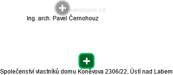Společenství vlastníků domu Koněvova 2306/22, Ústí nad Labem - náhled vizuálního zobrazení vztahů obchodního rejstříku