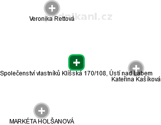 Společenství vlastníků Klíšská 170/108, Ústí nad Labem - náhled vizuálního zobrazení vztahů obchodního rejstříku