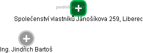 Společenství vlastníků Jánošíkova 259, Liberec - náhled vizuálního zobrazení vztahů obchodního rejstříku