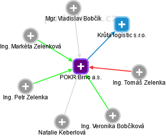 POKR Brno a.s. - náhled vizuálního zobrazení vztahů obchodního rejstříku