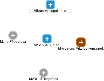 MKV AGRO, s.r.o. - náhled vizuálního zobrazení vztahů obchodního rejstříku