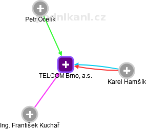 TELCOM Brno, a.s. - náhled vizuálního zobrazení vztahů obchodního rejstříku