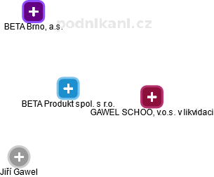 BETA Produkt spol. s r.o. - náhled vizuálního zobrazení vztahů obchodního rejstříku
