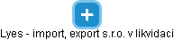 Lyes - import, export s.r.o. v likvidaci - náhled vizuálního zobrazení vztahů obchodního rejstříku