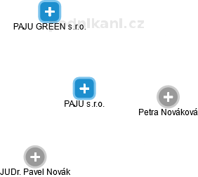 PAJU s.r.o. - náhled vizuálního zobrazení vztahů obchodního rejstříku