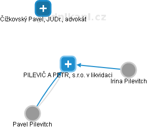 PILEVIČ A PETR, s.r.o. v likvidaci - náhled vizuálního zobrazení vztahů obchodního rejstříku