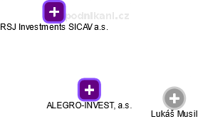 ALEGRO-INVEST, a.s. - náhled vizuálního zobrazení vztahů obchodního rejstříku