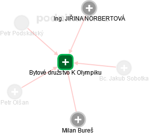 Bytové družstvo K Olympiku - náhled vizuálního zobrazení vztahů obchodního rejstříku