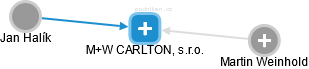 M+W CARLTON, s.r.o. - náhled vizuálního zobrazení vztahů obchodního rejstříku