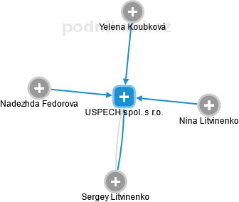 USPECH spol. s r.o. - náhled vizuálního zobrazení vztahů obchodního rejstříku