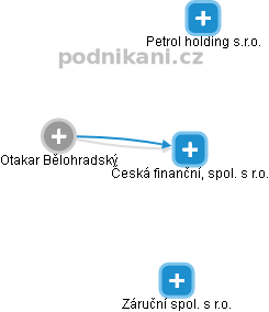 Česká finanční, spol. s r.o. - náhled vizuálního zobrazení vztahů obchodního rejstříku