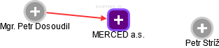 MERCED a.s. - náhled vizuálního zobrazení vztahů obchodního rejstříku