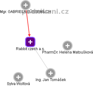 Rabbit czech a.s. - náhled vizuálního zobrazení vztahů obchodního rejstříku