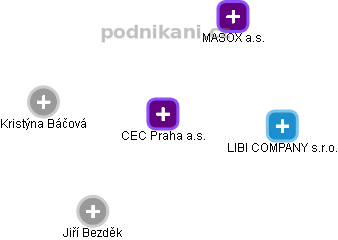 CEC Praha a.s. - náhled vizuálního zobrazení vztahů obchodního rejstříku