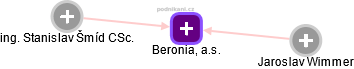 Beronia, a.s. - náhled vizuálního zobrazení vztahů obchodního rejstříku