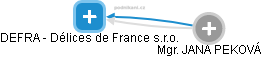 DEFRA - Délices de France s.r.o. - náhled vizuálního zobrazení vztahů obchodního rejstříku