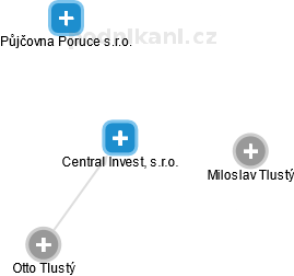Central Invest, s.r.o. - náhled vizuálního zobrazení vztahů obchodního rejstříku