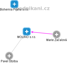 MOLINO s.r.o. - náhled vizuálního zobrazení vztahů obchodního rejstříku