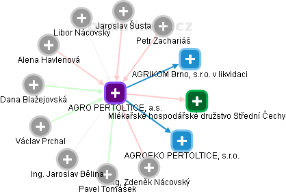 AGRO PERTOLTICE, a.s. - náhled vizuálního zobrazení vztahů obchodního rejstříku