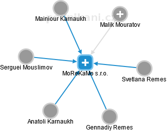 MoReKaMo s.r.o. - náhled vizuálního zobrazení vztahů obchodního rejstříku