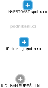 IB Holding spol. s r.o. - náhled vizuálního zobrazení vztahů obchodního rejstříku