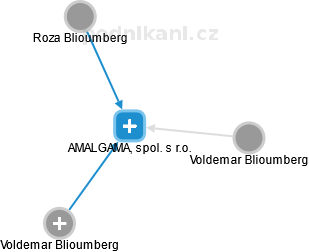 AMALGAMA, spol. s r.o. - náhled vizuálního zobrazení vztahů obchodního rejstříku