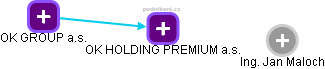 OK HOLDING PREMIUM a.s. - náhled vizuálního zobrazení vztahů obchodního rejstříku