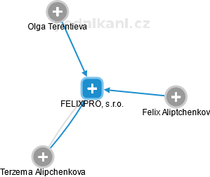FELIXPRO, s.r.o. - náhled vizuálního zobrazení vztahů obchodního rejstříku