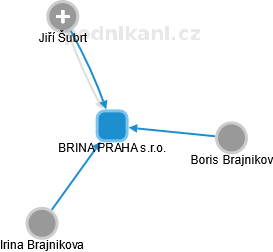 BRINA PRAHA s.r.o. - náhled vizuálního zobrazení vztahů obchodního rejstříku