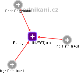 Panaglobal INVEST, a.s. - náhled vizuálního zobrazení vztahů obchodního rejstříku