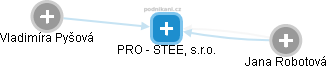 PRO - STEEL, s.r.o. - náhled vizuálního zobrazení vztahů obchodního rejstříku