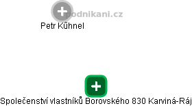 Společenství vlastníků Borovského 830 Karviná-Ráj - náhled vizuálního zobrazení vztahů obchodního rejstříku