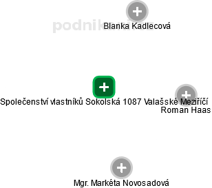 Společenství vlastníků Sokolská 1087 Valašské Meziříčí - náhled vizuálního zobrazení vztahů obchodního rejstříku