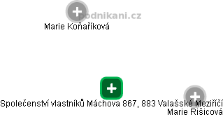 Společenství vlastníků Máchova 867, 883 Valašské Meziříčí - náhled vizuálního zobrazení vztahů obchodního rejstříku