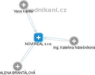 NOVI REAL s.r.o. - náhled vizuálního zobrazení vztahů obchodního rejstříku
