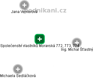 Společenství vlastníků Moravská 772, 773, 774 - náhled vizuálního zobrazení vztahů obchodního rejstříku