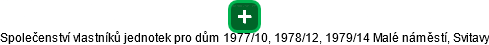 Společenství vlastníků jednotek pro dům 1977/10, 1978/12, 1979/14 Malé náměstí, Svitavy - náhled vizuálního zobrazení vztahů obchodního rejstříku