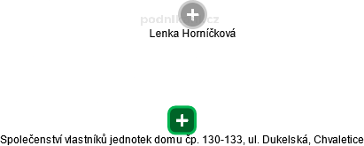 Společenství vlastníků jednotek domu čp. 130-133, ul. Dukelská, Chvaletice - náhled vizuálního zobrazení vztahů obchodního rejstříku