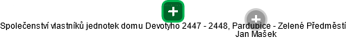 Společenství vlastníků jednotek domu Devotyho 2447 - 2448, Pardubice - Zelené Předměstí - náhled vizuálního zobrazení vztahů obchodního rejstříku