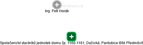Společenství vlastníků jednotek domu čp. 1160-1161, Dašická, Pardubice-Bílé Předměstí - náhled vizuálního zobrazení vztahů obchodního rejstříku