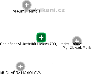 Společenství vlastníků Bidlova 793, Hradec Králové - náhled vizuálního zobrazení vztahů obchodního rejstříku